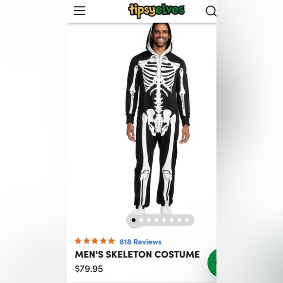💀New! Tipsy Elves Unisex Skeleton Thick Onesie - Picture 2 of 16